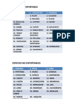 Especies Exportables y No Exportable en Venezuela