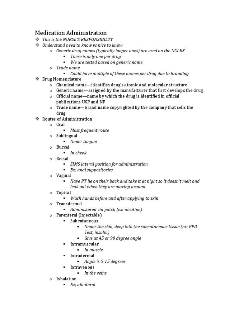 Medication Administration Study Guide Packet 6 Ex 1 .docx Injection (Medicine) Syringe