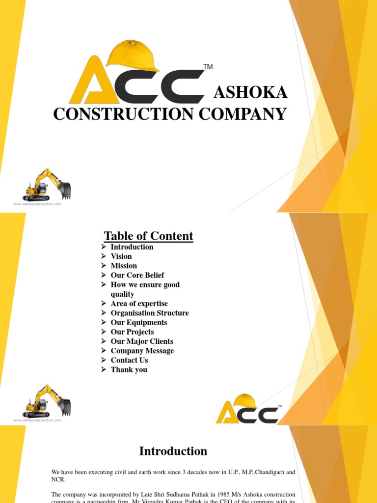 Ashoka Construction Company Profile PDF Economic Sectors Engineering