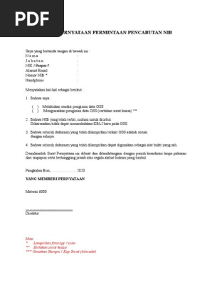 Surat Cabut Nib