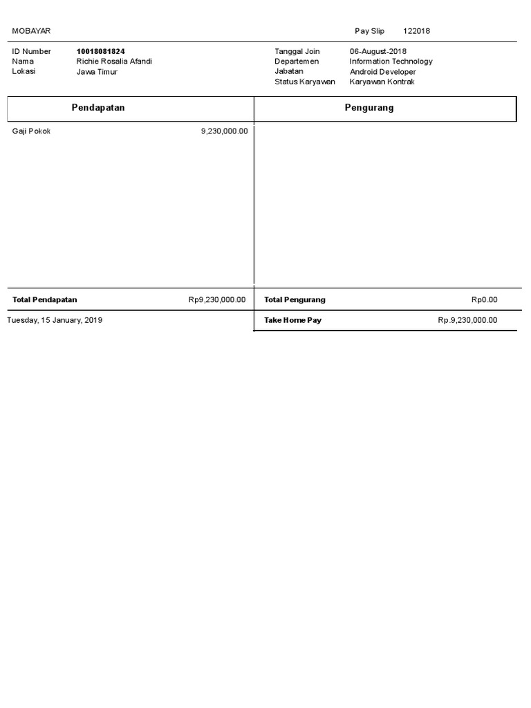 Slip Gaji PDF PDF