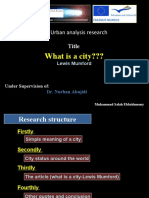 The Urban Analysis Research: What Is A City???