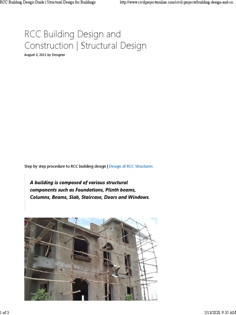 RCC Building Design Guide | PDF | Reinforced Concrete | Stairs