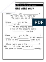 8 Where Were You Yesterday Worksheets PDF