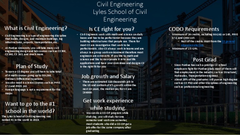 Purdue Civil Engineering Overview | PDF | Employment | Engineering