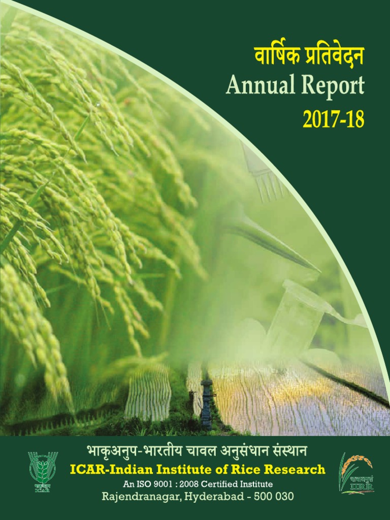 Iirr Ar 2017-18 PDF, PDF, Agronomy