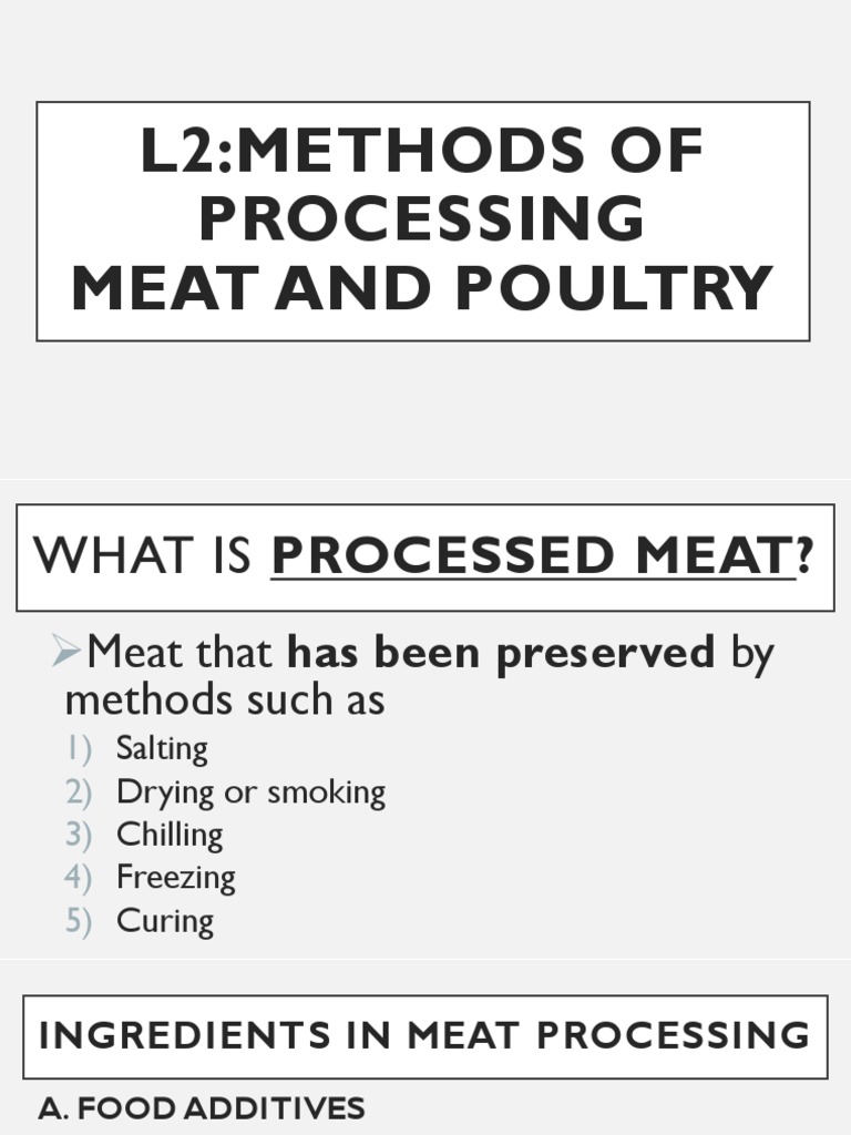 Methods of Processing Meat and Poultry1 PDF Curing (Food