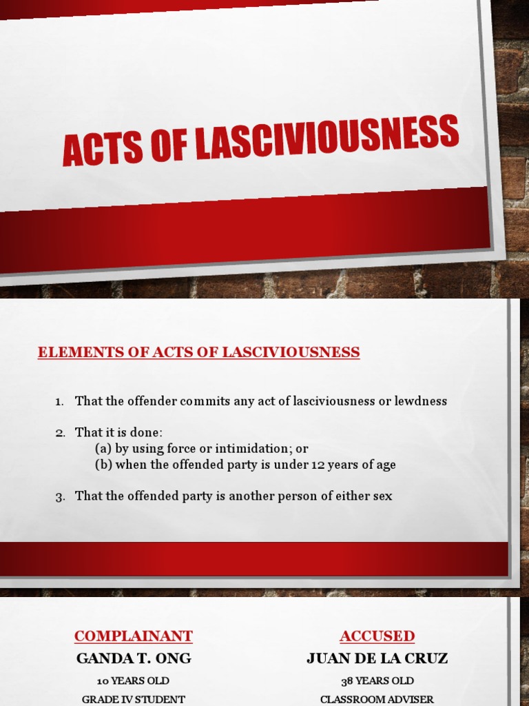 Acts of Lasciviousness | PDF