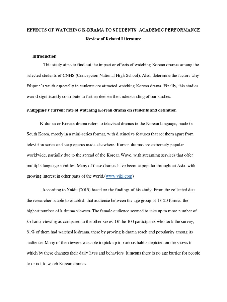 Effects Of Watching Korean Drama Adolescence South Korea