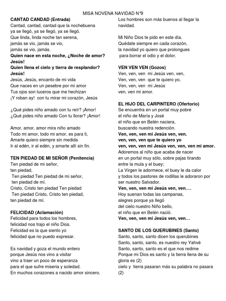 Canciones para la Novena de Navidad | PDF | Cristo (título) | Navidad