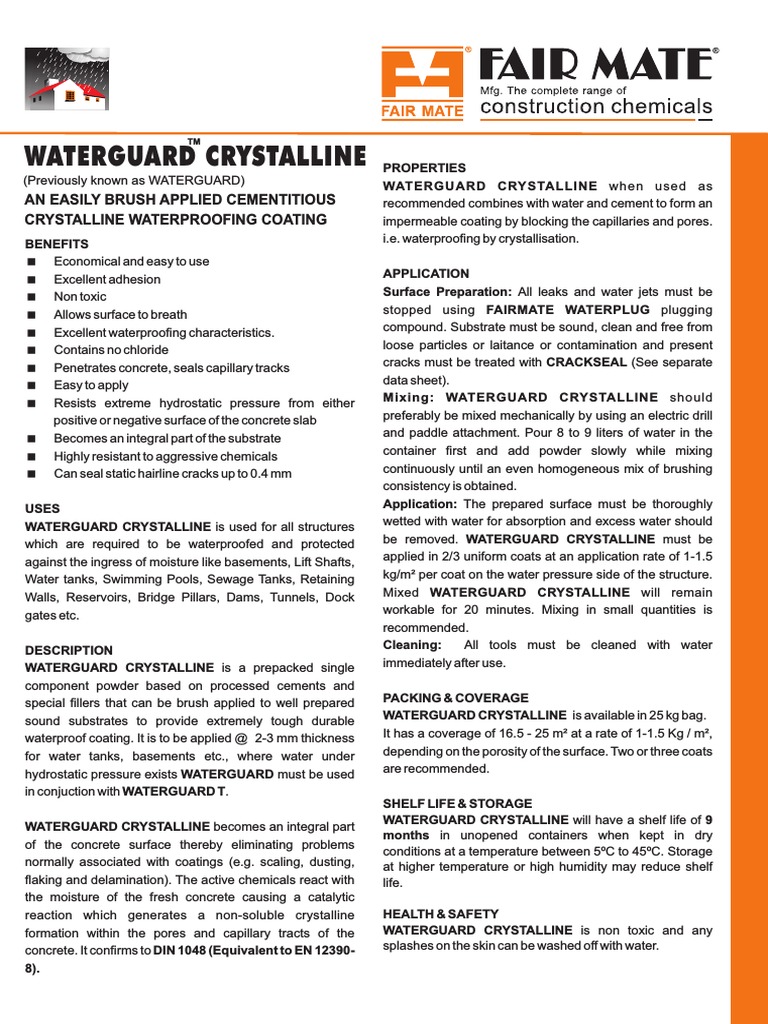 Crystalline Waterproofing Solutions | PDF | Concrete | Industrial Processes