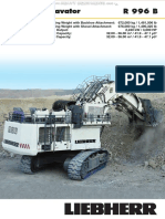 Catalog Liebherr r996b Hydraulic Mass Excavator Mining Technical Data Dimensions Backhoe Shovel Attachment Weights PDF