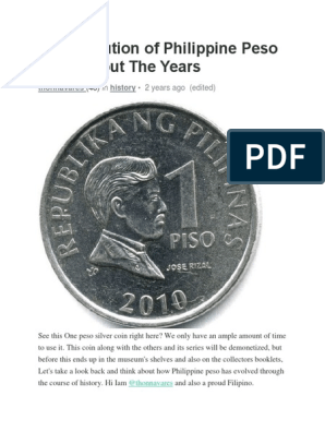 the evolution of philippine peso throughout the years pdf coins lydia