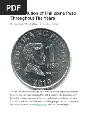 the evolution of philippine peso throughout the years pdf coins lydia