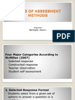 Types of Assessment Method