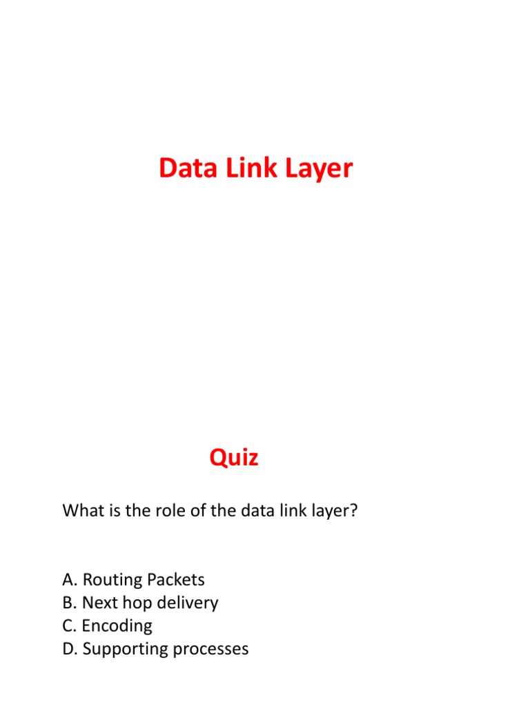 Data Link Layer | PDF | Transmission Control Protocol | Error Detection ...