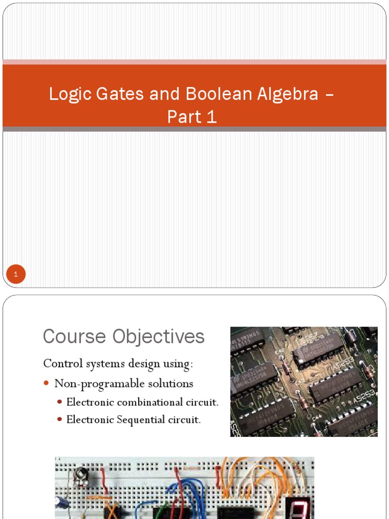 Logic Gates and Boolean Algebra Basics | PDF | Logic Gate | Electronic ...