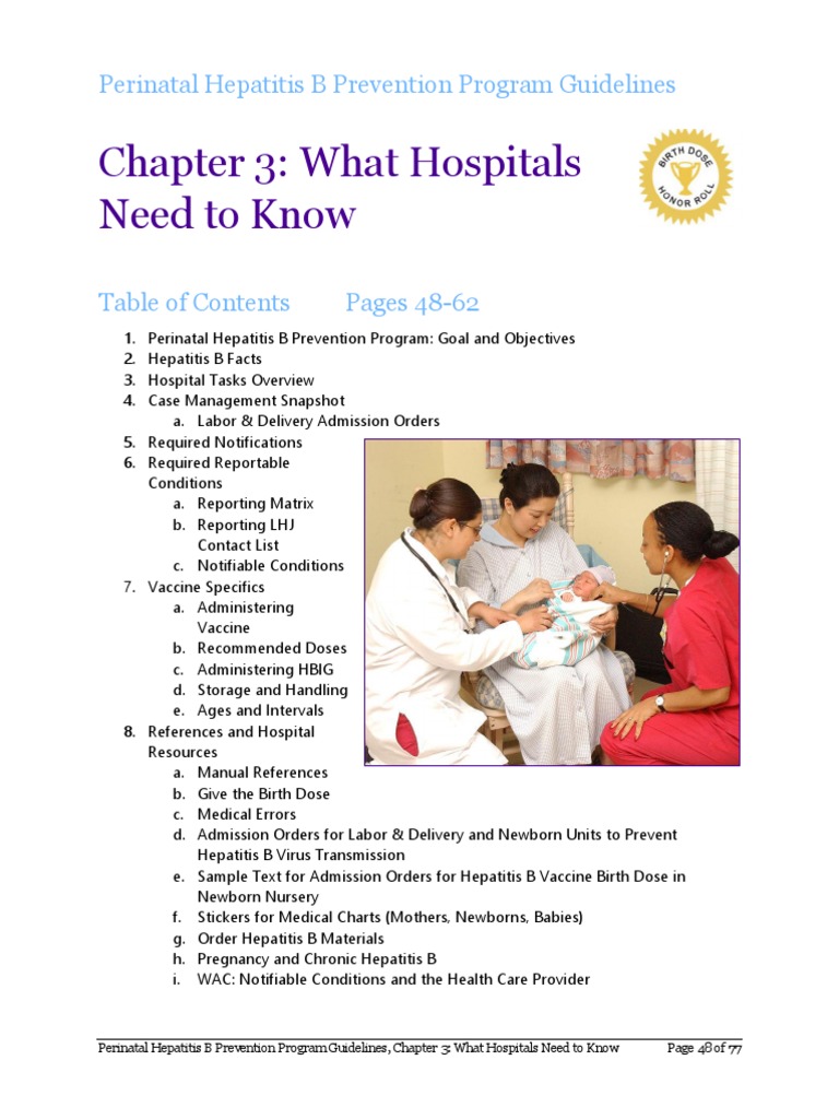 Perinatal Hepatitis B Prevention Program Guidelines | PDF | Hepatitis ...