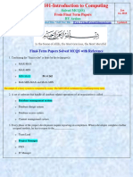 CS101-FinalTerm MCQs With Reference Solved by Arslan PDF