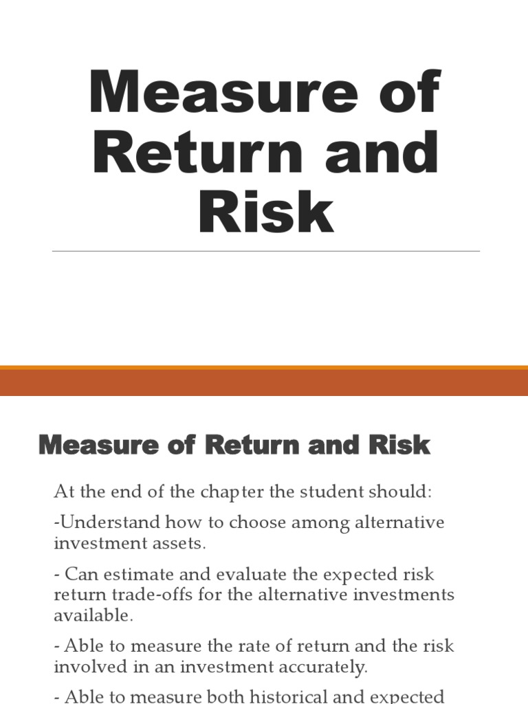 Measuring Investment Risk and Return | PDF | Financial Risk | Investing