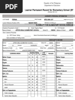 SF10 Elementary School Record | PDF | Cognition | Behavior Modification