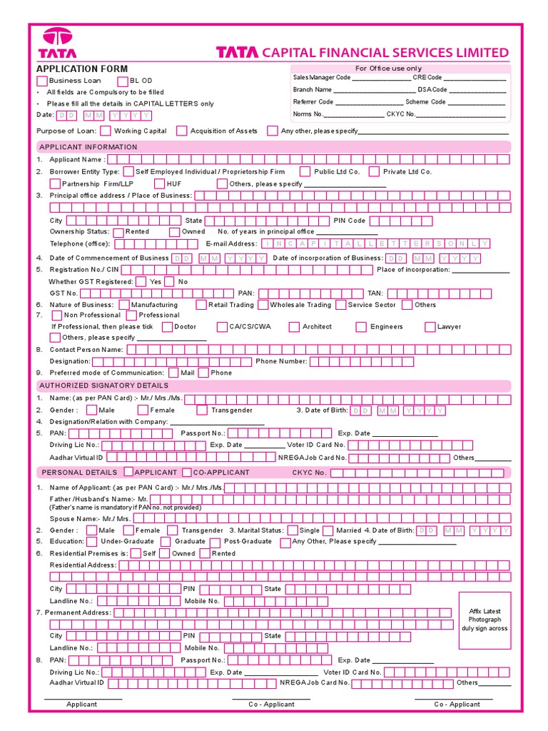 Business Loan Application Form | PDF | Identity Document | Loans