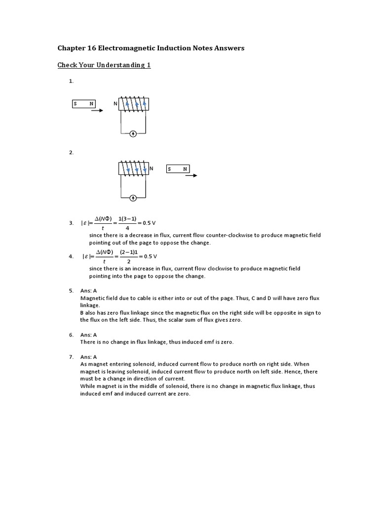 Electromagnetic Induction Notes | PDF | Electromagnetic Induction ...