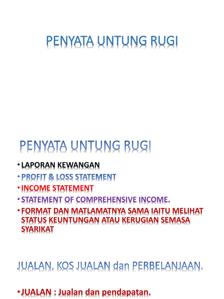 Penyata Untung Rugi | PDF