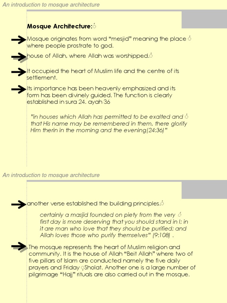Mosque Architecture and Its Significance | PDF | Mosque | Semitic Words ...