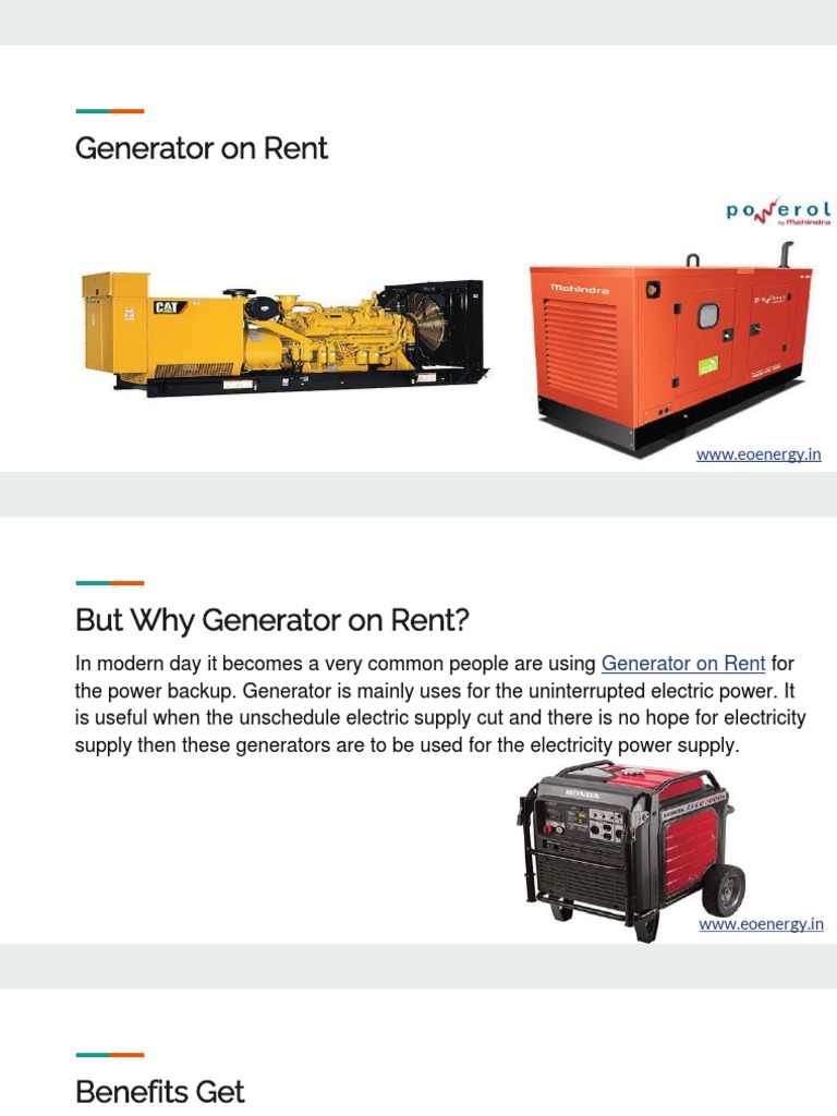 Generator On Rent | PDF