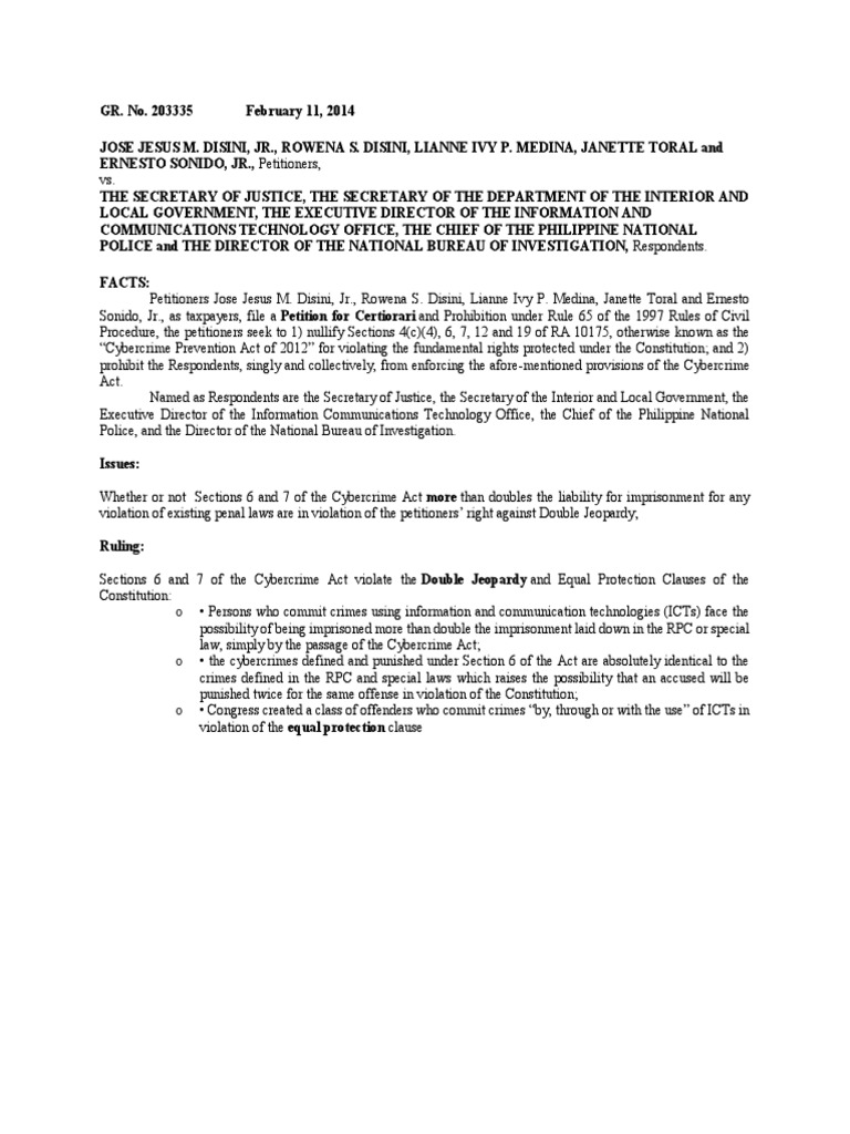 Gr no 203335 disini vs secretary of justice pdf