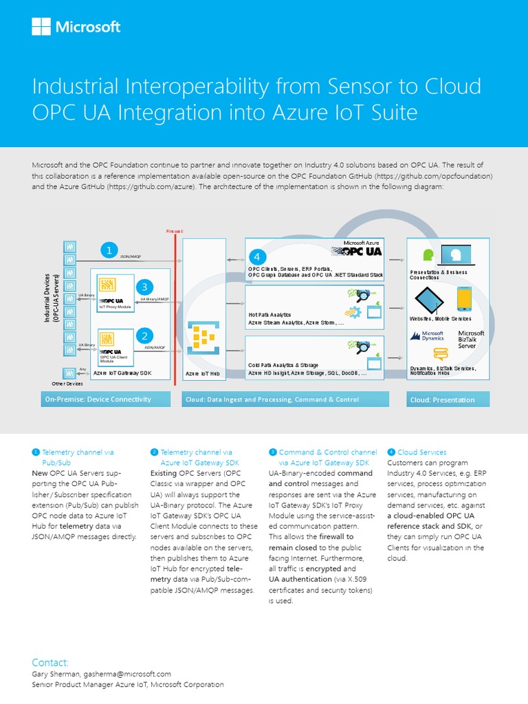 Azure IoT Gateway SDK for OPC UA Integration | PDF | Microsoft Azure ...