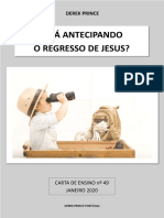 carta Está Antecipando o Regresso de Jesus