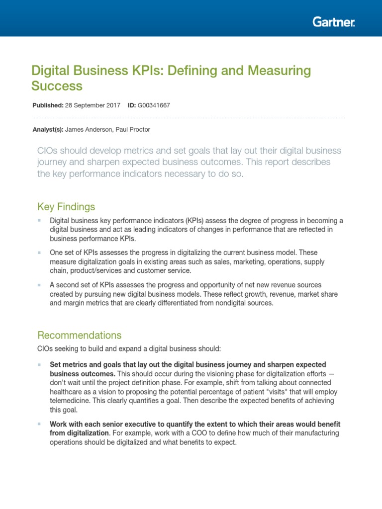 Digital Business Kpis Defining and Measuring Success PDF