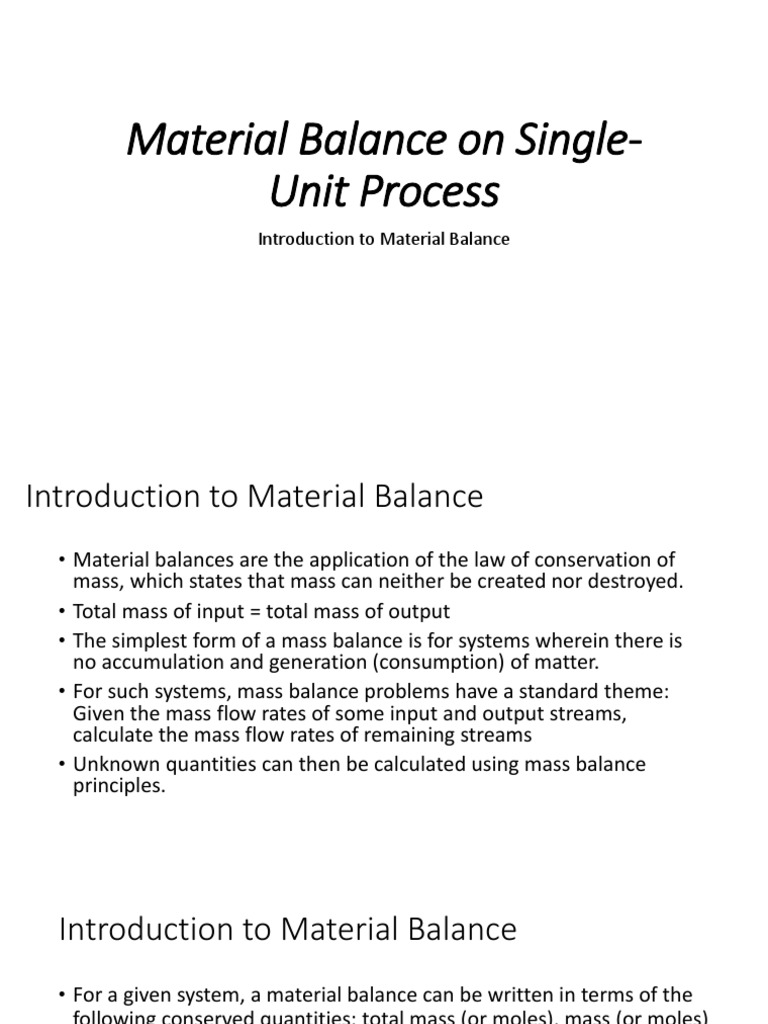 Material Balance Fundamentals Explained | PDF | Nitric Acid | Mole (Unit)