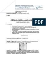 Atividade Online 1 - Álgebra I - 2019.1 - Gabarito