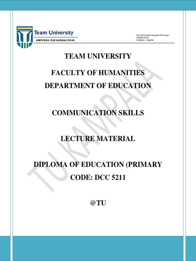 Communication Skills in Education | PDF | Nonverbal Communication ...