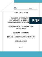 General Primary Teaching Methods II Diploma