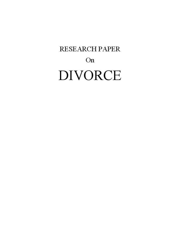 divorce term paper