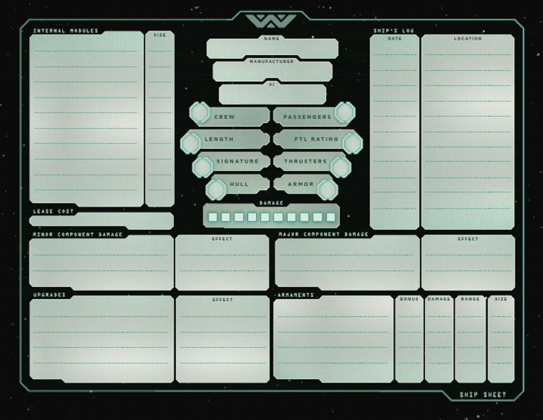 ALIEN Ship-Sheet | PDF