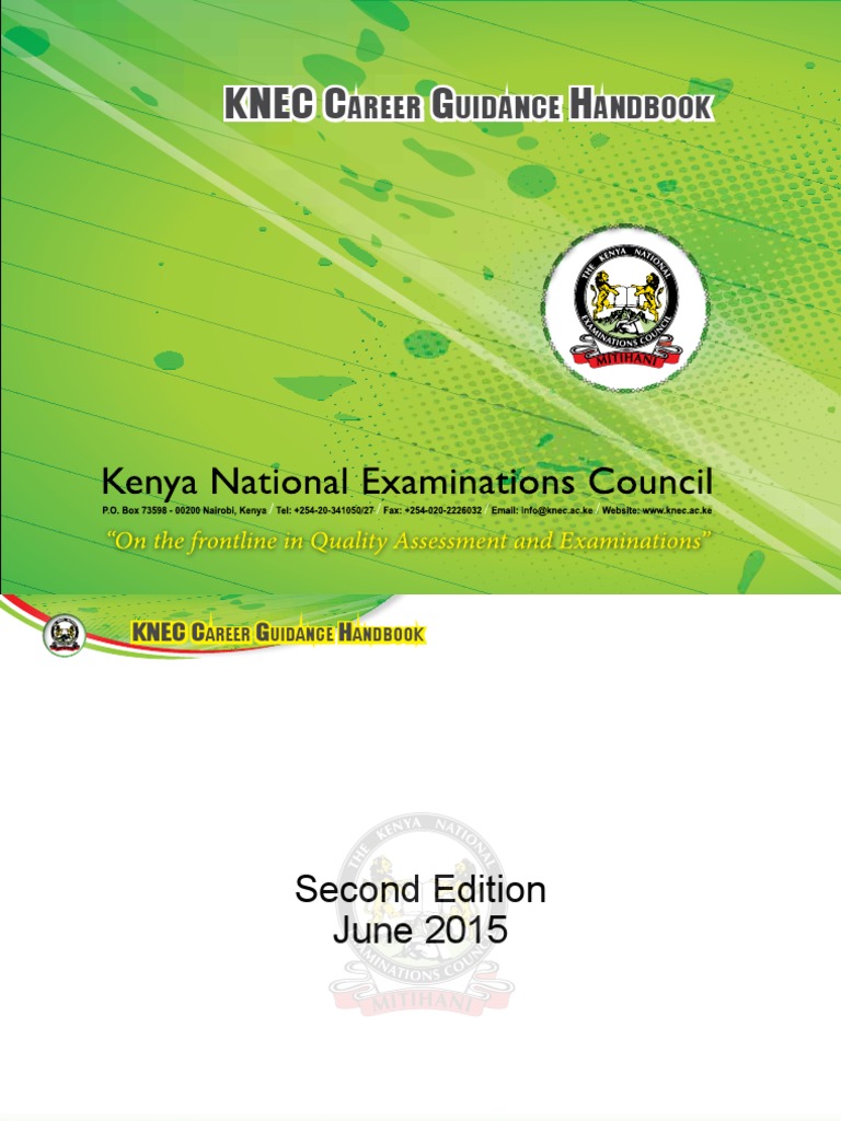 KNEC Career Guidance Handbook 2015 | PDF | Vocational Education | Diploma