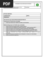 PROCEDIMENTO DE SEGURANÇA DO TRABALHO PARA PRESTADORES DE SERVIÇO