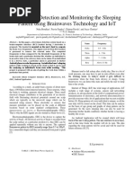 Drowsiness Detection and Monitoring The Sleeping Pattern Using Brainwaves Technology and IoT