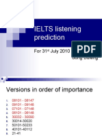 IELTS Listening Prediction: For 31 July 2010 Song Bufeng