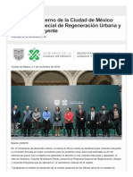 Presenta Gobierno de La Ciudad de Mexico Programa Especial de Regeneracion Urba