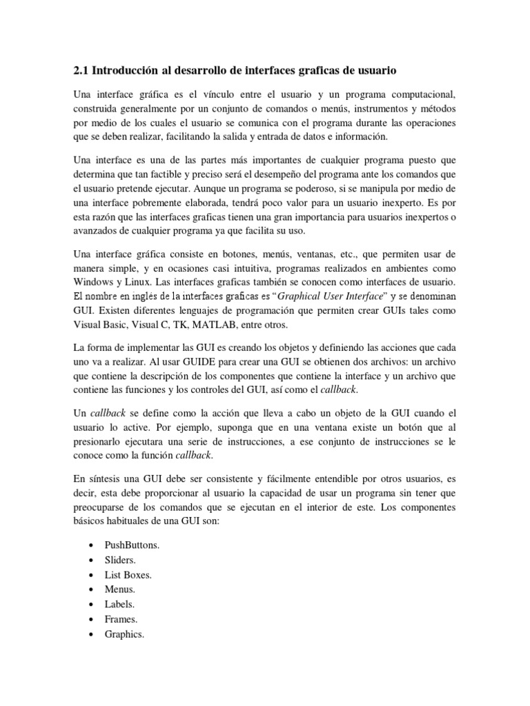 El Interfaz De Visual Basic Se Conoce Como 02 - Elementos Basicos de La Interfaz Grafica de Usuario | PDF | Interfaces  gráficas de usuario | Interfaz de usuario