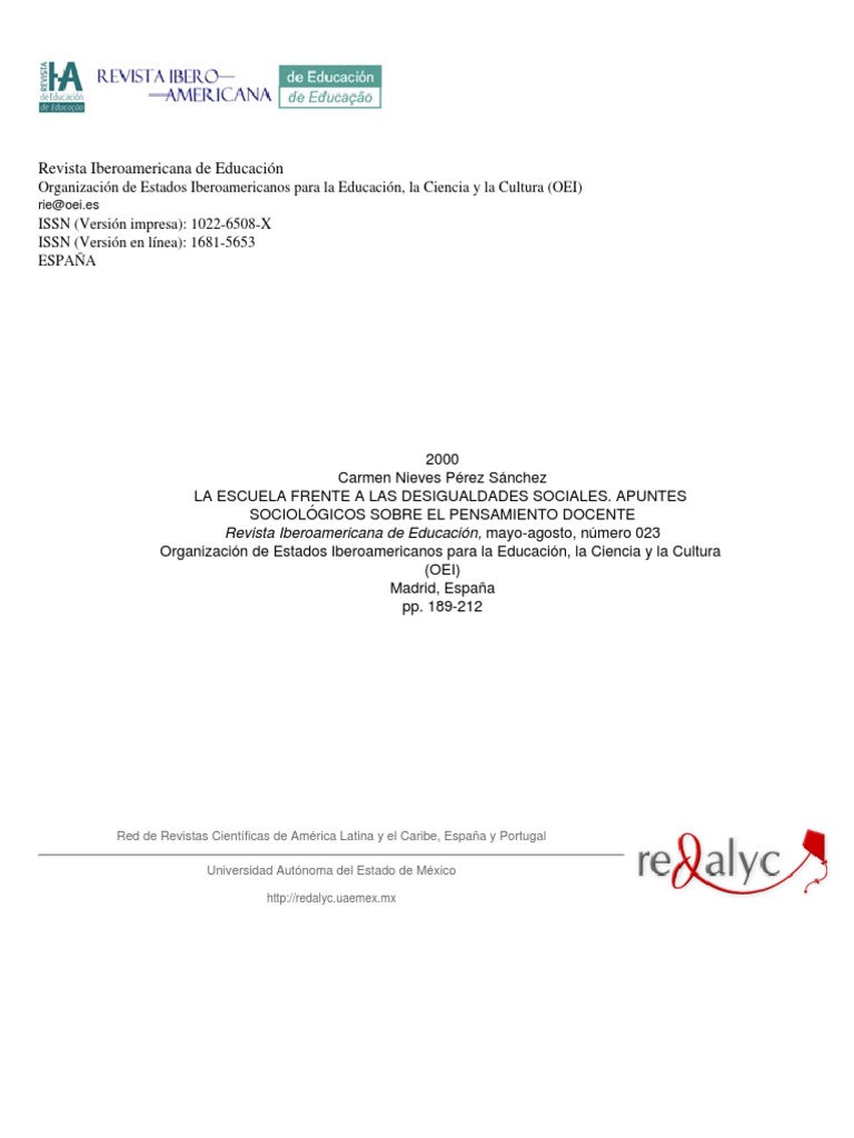 La Escuela Frente A Las Desigualdades Sociales | PDF | Desigualdad ...