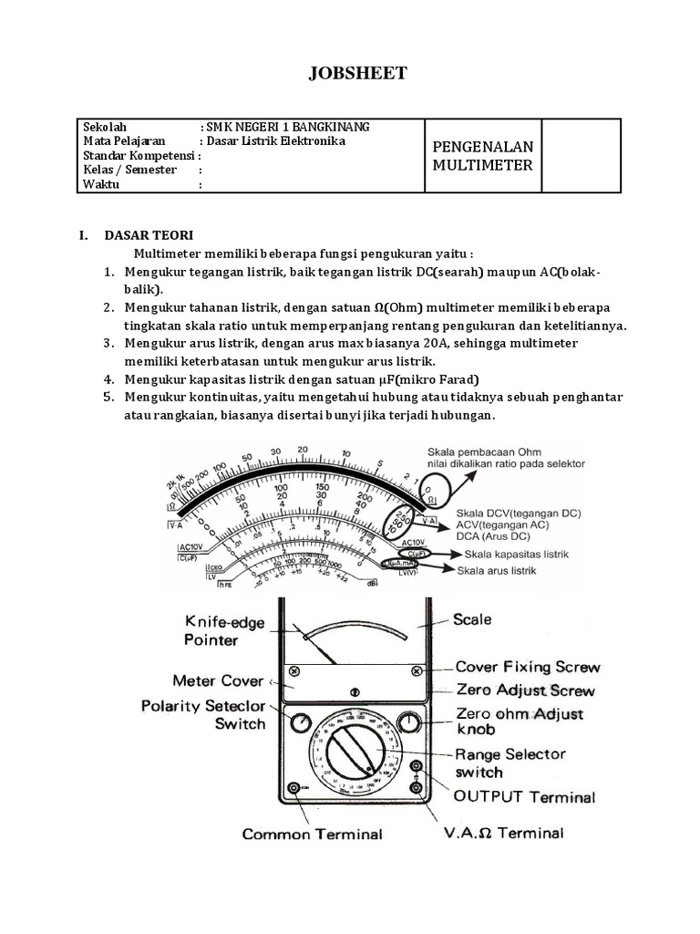 Pengukuran dengan Multimeter di SMK | PDF