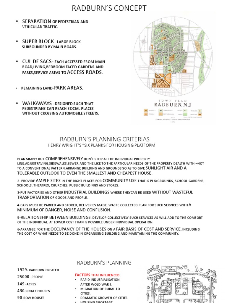 Radburn Urban Design Principles | PDF | Urbanization | Urban Planning