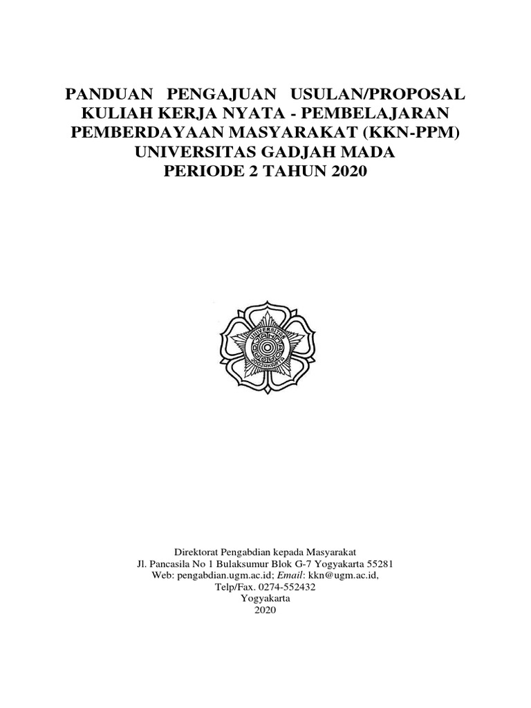 Panduan Proposal KKN-PPM UGM 2020 | PDF